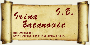 Irina Batanović vizit kartica